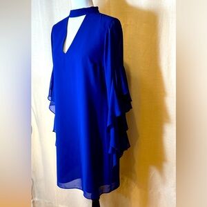 New Sam Edelman royal blue long sleeve midi dress size 8